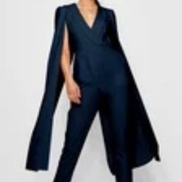 Cape Woven Tailored Jumpsuit - Picture 1 of 3